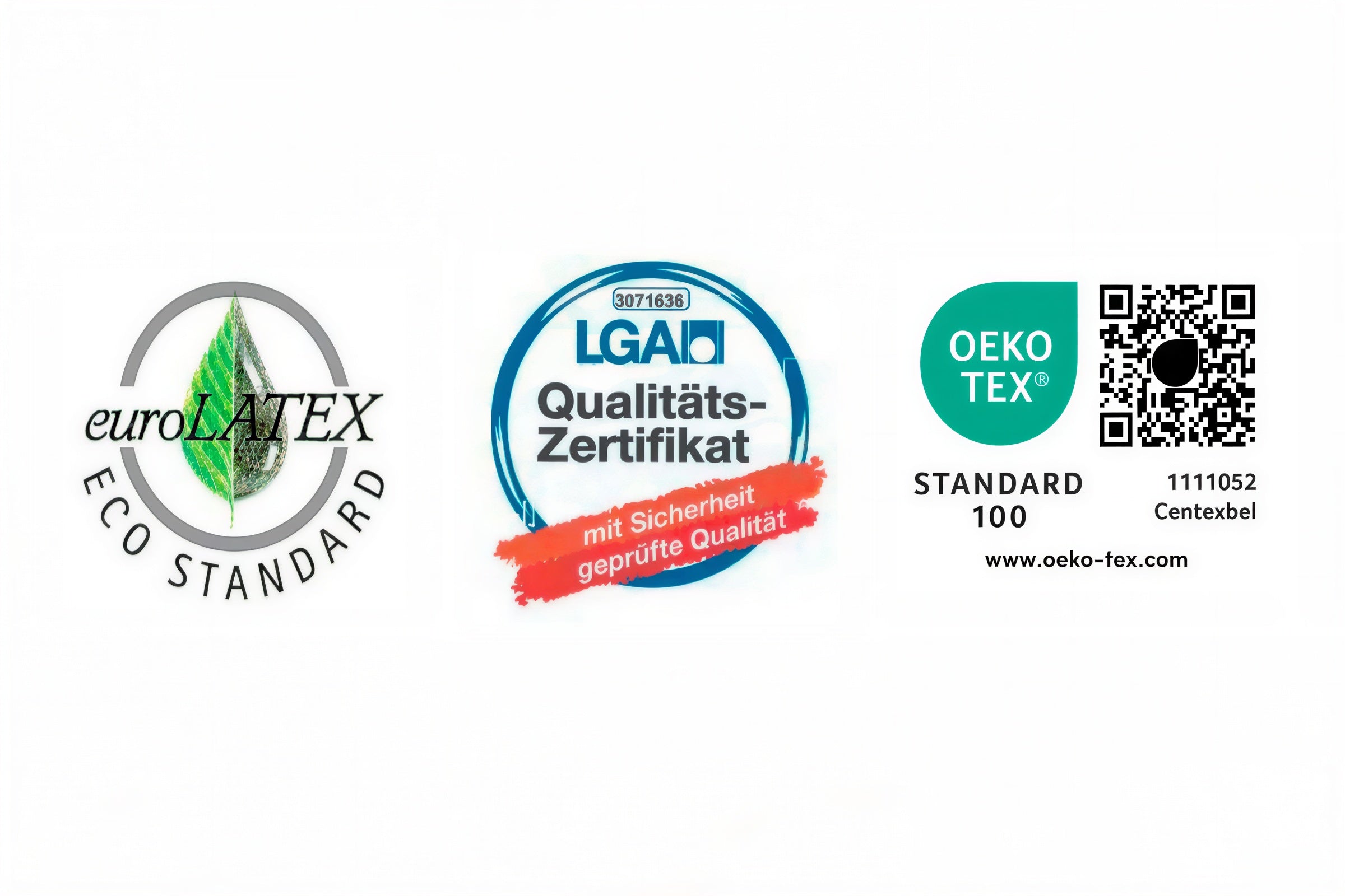 Certificados de látex natural para el colchón artesanal Látex Plus de 22cm de Latex Natura.