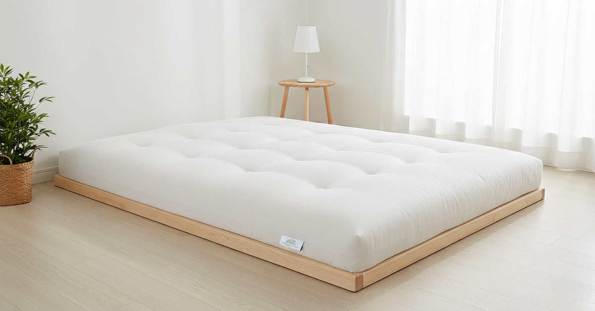 Colchón de látex de 10cm. con fibras naturales, hecho en Barcelona por Látex Natura, totalmente ecológico