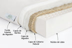 Interior colchón artesanal de Látex Confort (20cm.), algodón, cáñamo y bambú. Látex Natura Barcelona, interior ecológico